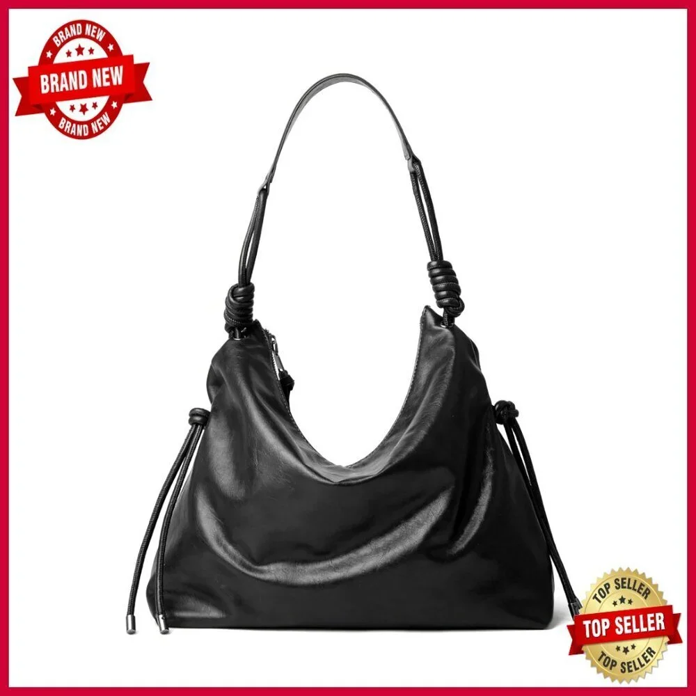 Large Capacity Hobo Bag with Adjustable Knotted Strap for Travel & Work